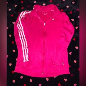 Addidas Hot Pink Jacket with 3 stripes
